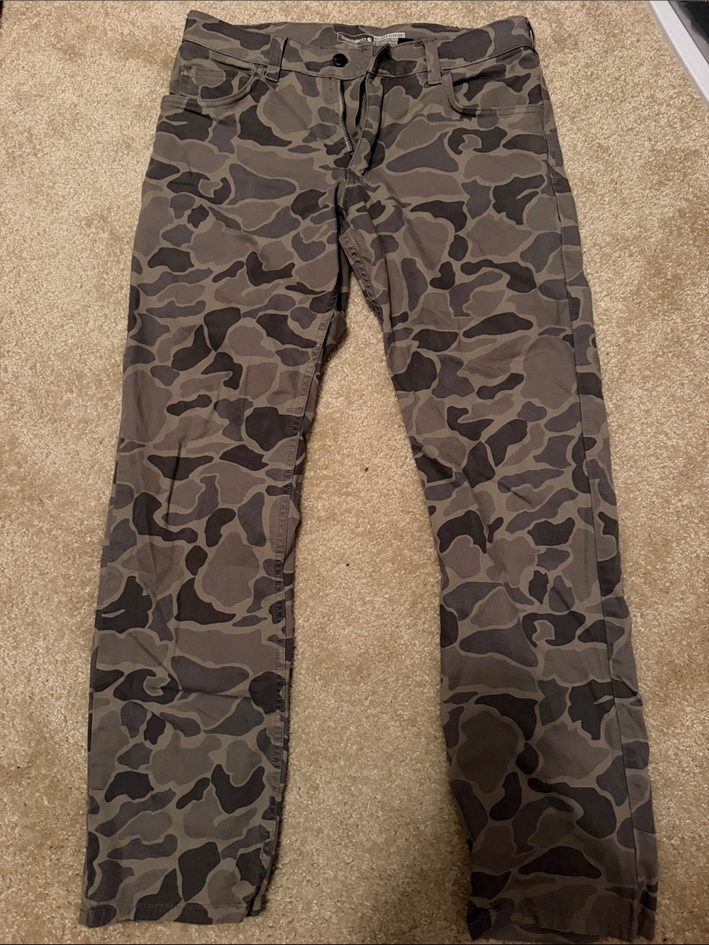 Men's Carhartt Camouflage Slim-Fit Pants - Olive Camo